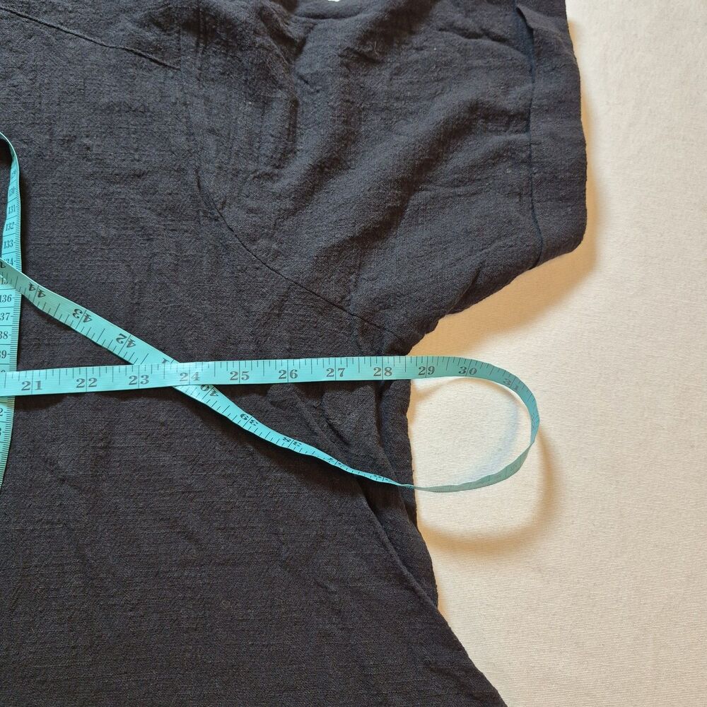Zenana Women's Collared Shirt Dress Size 3X Black 100% Cotton Pockets - Picture 3 of 8